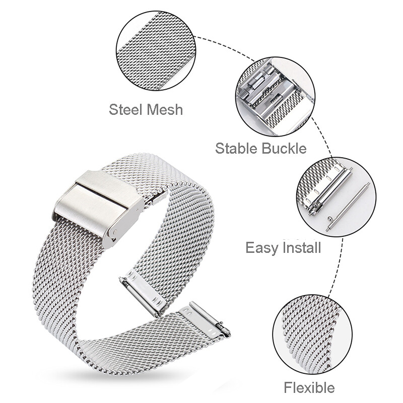 22 mm sieťovaný milánsky remienok pre Samsung Galaxy Watch 3 45 mm 46 mm 20 mm náramok pre Watch 3 41 mm Active 1 2 40 mm 44 mm S3