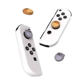 PlayVital Cute Joystick Caps για Nintendo Switch, Thumb Grips for Switch Lite & Switch OLED Joycon - Brown Bear and Koala