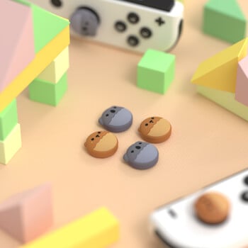 PlayVital Cute Joystick Caps για Nintendo Switch, Thumb Grips for Switch Lite & Switch OLED Joycon - Brown Bear and Koala