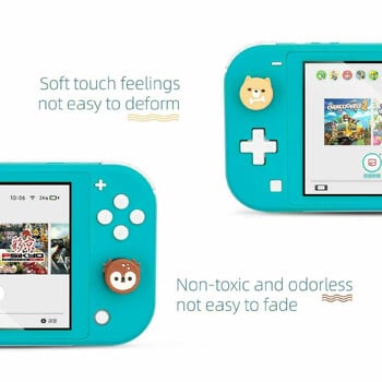 GeekShare Cute Thumb Grip Caps Съвместими с Nintendo Switch/OLED/Switch Lite Тема за животни Елен и Куче 4 бр.