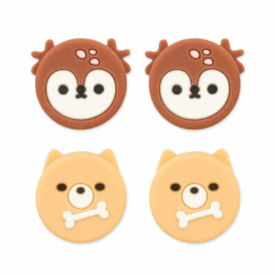 GeekShare Cute Thumb Grip Caps Συμβατά με Nintendo Switch/OLED/Switch Lite Animal Theme Deer and Dog 4Pcs