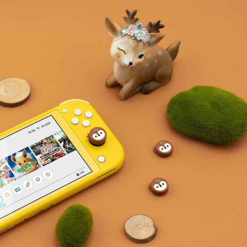 GeekShare Cute Thumb Grip Caps Συμβατά με Nintendo Switch/OLED/Switch Lite Animal Theme Deer and Dog 4Pcs