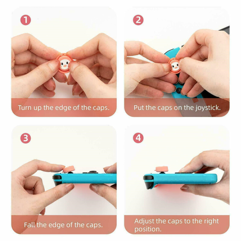 GeekShare Cute Thumb Grip Caps Συμβατά με Nintendo Switch/OLED/Switch Lite Animal Theme Deer and Dog 4Pcs