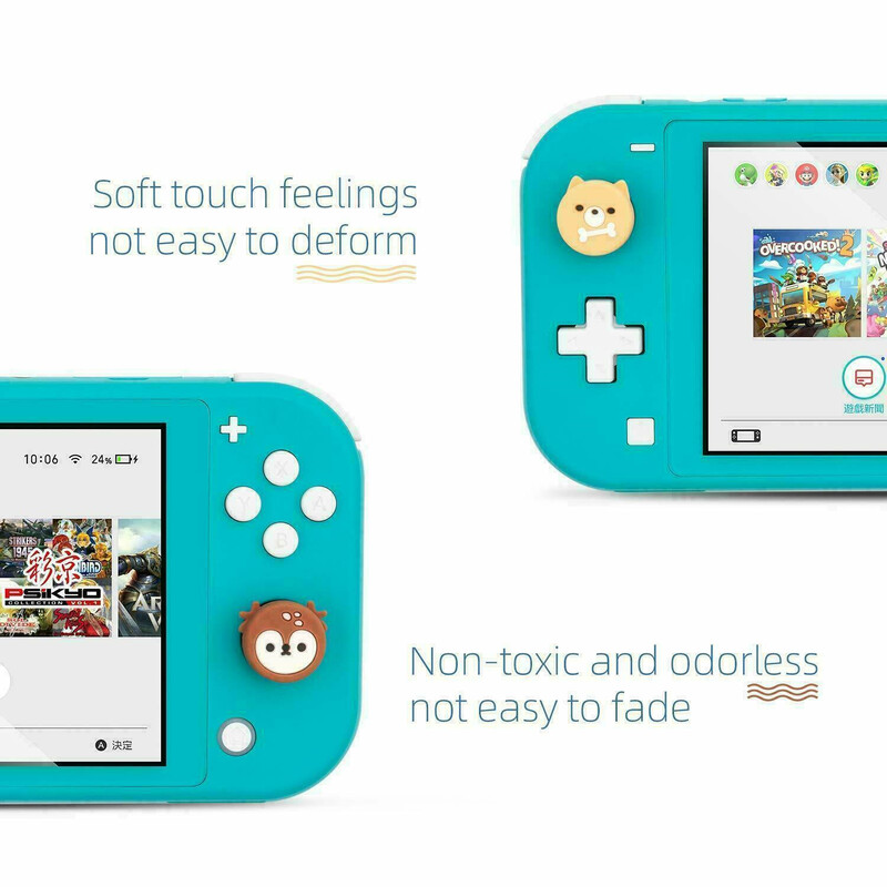 GeekShare Cute Thumb Grip Caps Συμβατά με Nintendo Switch/OLED/Switch Lite Animal Theme Deer and Dog 4Pcs