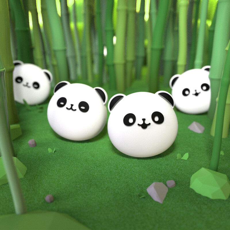 PlayVital Cute Joystick Caps Analog Cover Thumb Grips pentru Switch & Switch Lite & Switch OLED - Chubby Panda