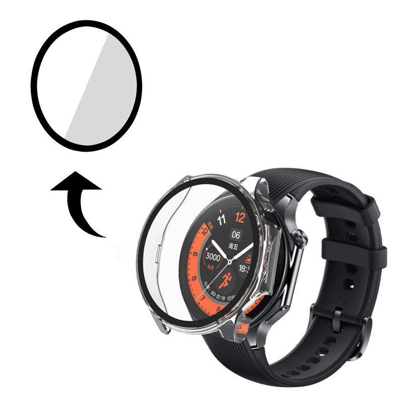 Tvrdené sklo + puzdro pre inteligentné hodinky Oneplus Watch 2, ochranný kryt z tvrdeného skla a tvrdeného PC pre OppoWatch X, príslušenstvo