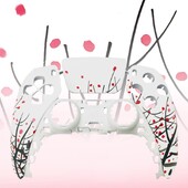 Újratervezett és cserélt elülső héj érintőpad, amely kompatibilis a PS5 vezérlővel: BDM-010, 020, 030, 040, 050-Plum Blossom, csillagos ég