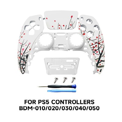 Újratervezett és cserélt elülső héj érintőpad, amely kompatibilis a PS5 vezérlővel: BDM-010, 020, 030, 040, 050-Plum Blossom, csillagos ég