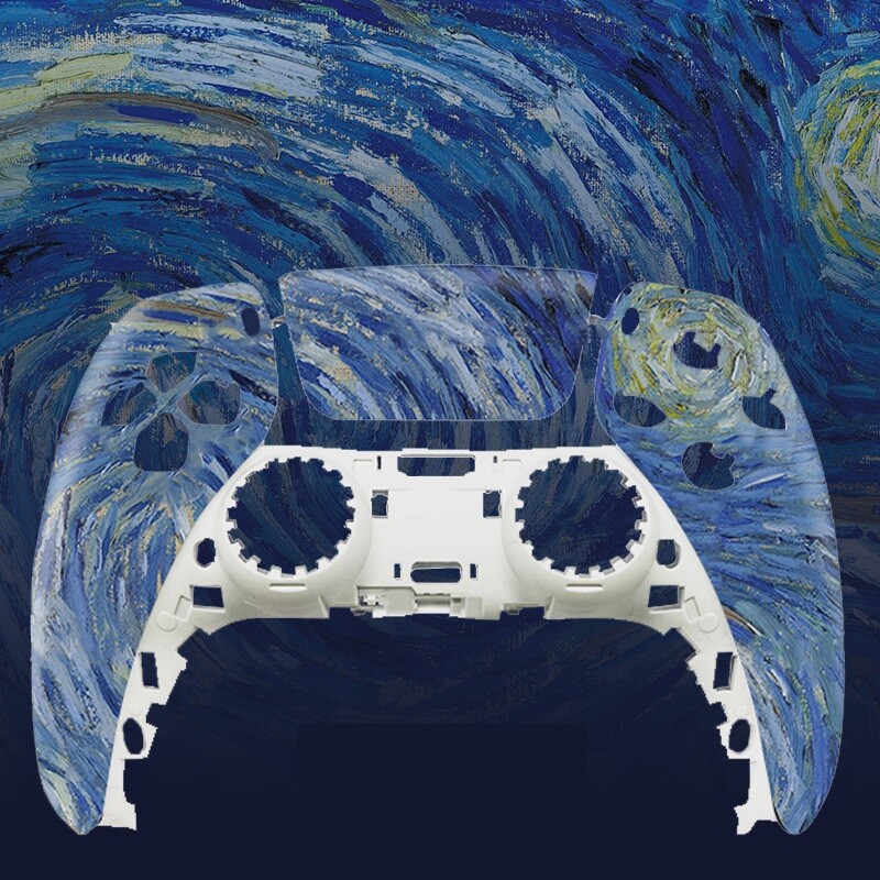 Újratervezett és cserélt elülső héj érintőpad, amely kompatibilis a PS5 vezérlővel: BDM-010, 020, 030, 040, 050-Plum Blossom, csillagos ég