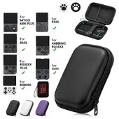 Ütésálló EVA Hardshell tok 2 joystick sapkával utazási hordtáska, karcmentes, vízálló a Miyoo Mini Plus/RG35XX/R36S/R35S készülékekhez