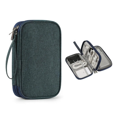 Kelionių organizatorius Elektronikos priedai Nešiojimo krepšys Nešiojamas vandeniui atsparus dviejų sluoksnių „viskas viename“ krepšiai kabelių laidams