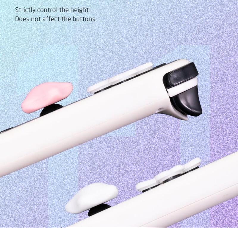 Rózsaszín lila szerelem szilikon puha D-pad keresztgombos ABXY kulcsos matrica bőr tok Switch Oled Joy-con hüvelykujj stick markolat sapka burkolata