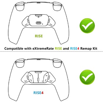 eXtremerate Performance Гумирана ръкохватка Преработена задна обвивка за PS5 контролер RISE Remap Kit