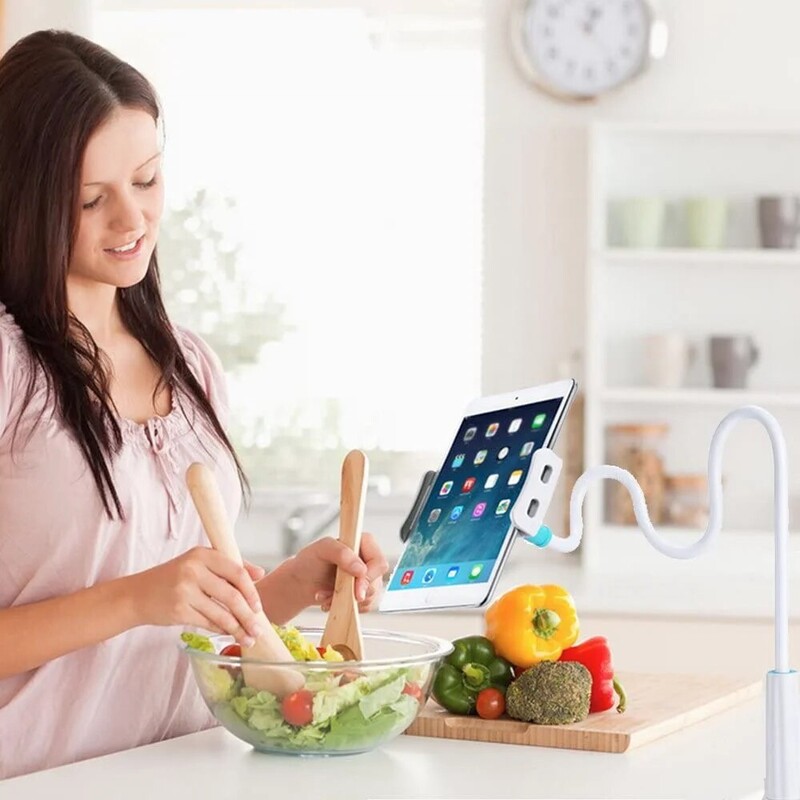 Nagy méretű táblagépállvány 80 cm hosszú karú ágyas táblagéptartó rögzítő iPad Air Pro Mini táblagép-állványokhoz Cliptartó 4-12 hüvelykes fülekhez