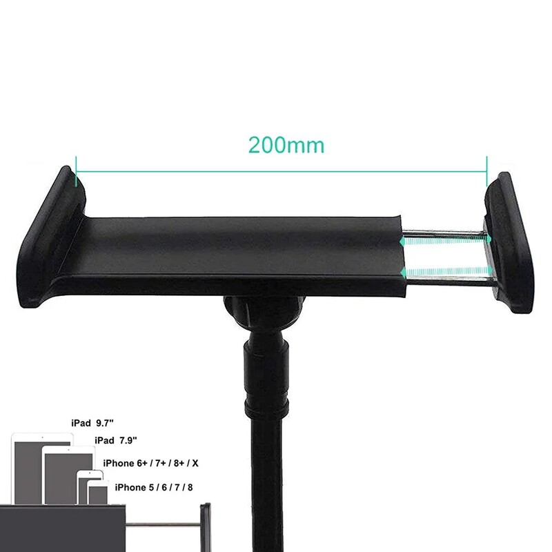 Nagy méretű táblagépállvány 80 cm hosszú karú ágyas táblagéptartó rögzítő iPad Air Pro Mini táblagép-állványokhoz Cliptartó 4-12 hüvelykes fülekhez