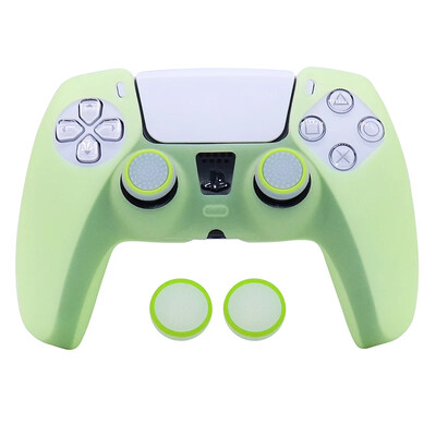 Sötétben ragyogó puha szilikon tok PS5 vezérlőjátékokhoz Tartozékok Gamepad joystick tok burkolata PS5 kontroller bőréhez