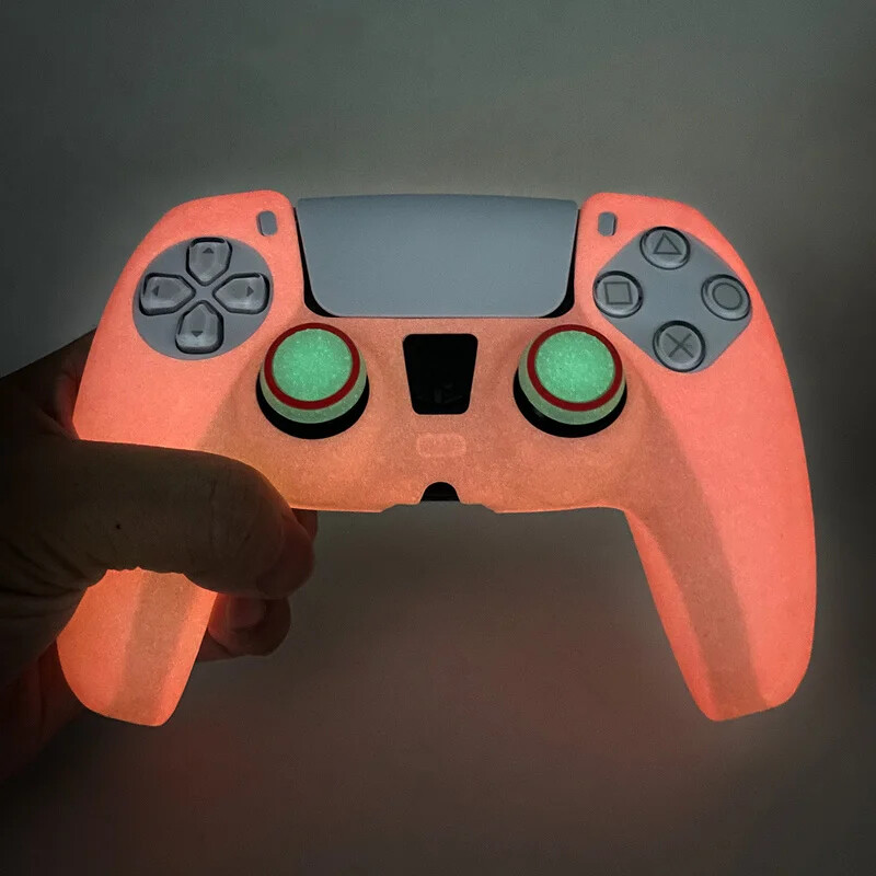 Sötétben ragyogó puha szilikon tok PS5 vezérlőjátékokhoz Tartozékok Gamepad joystick tok burkolata PS5 kontroller bőréhez