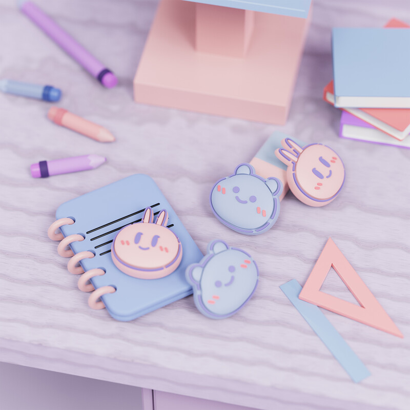 Krytky joystickov PlayVital, analógové kryty, krytky kolísok, úchyty na palce pre Switch & Switch Lite & Switch OLED Joy-con – kawaii medvedík a zajačik