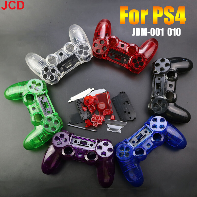 JCD 1Set átlátszó, teljes házas Gamepad tok gombok burkolat készlet csere PS4 V1 JDM-001 JDM-011