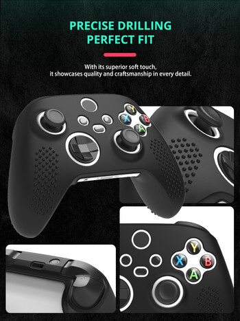 DATA FROG Silicone Soft Shell Protector Sticker Skin For Xbox Series X/S Game Controller Case XS XSX Thumb Stick Grip Cap Cover