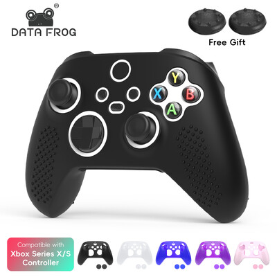 DATA FROG Silikona Soft Shell Protector uzlīmes apvalks Xbox Series X/S spēļu kontrollera korpusam XS XSX Thumb Stick Grip vāciņa vāciņš