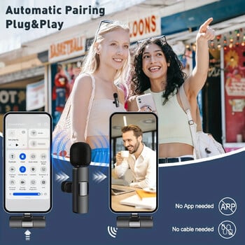 Σύστημα ασύρματου μικροφώνου πέτου 1-Touch Recording Voice Activated Lavalier MIC για βιντεοδιασκέψεις εγγραφής ζωντανής ροής