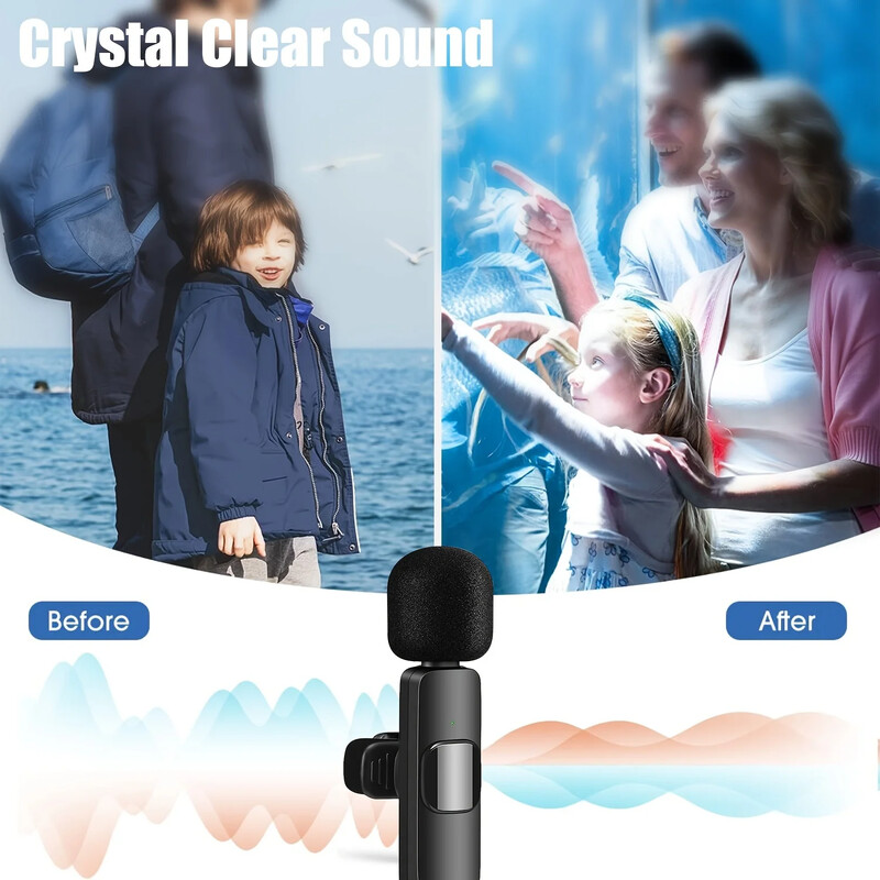 Σύστημα ασύρματου μικροφώνου πέτου 1-Touch Recording Voice Activated Lavalier MIC για βιντεοδιασκέψεις εγγραφής ζωντανής ροής