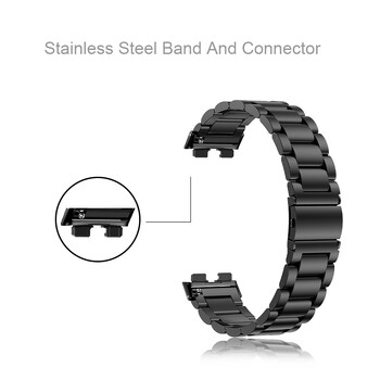 Нова каишка от неръждаема стомана за Huawei Band 8, жени, мъже, метална каишка за часовник, гривна, за смяна на Huawei Band 7