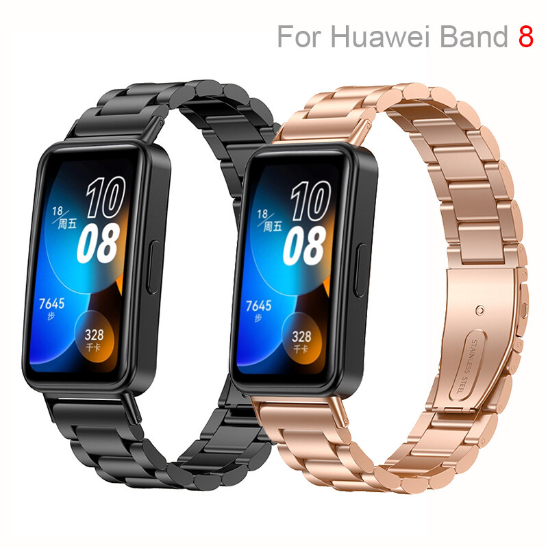Új rozsdamentes acél szíj Huawei Band 8 női férfi fém karkötő szíjhoz Huawei Band 7 csere