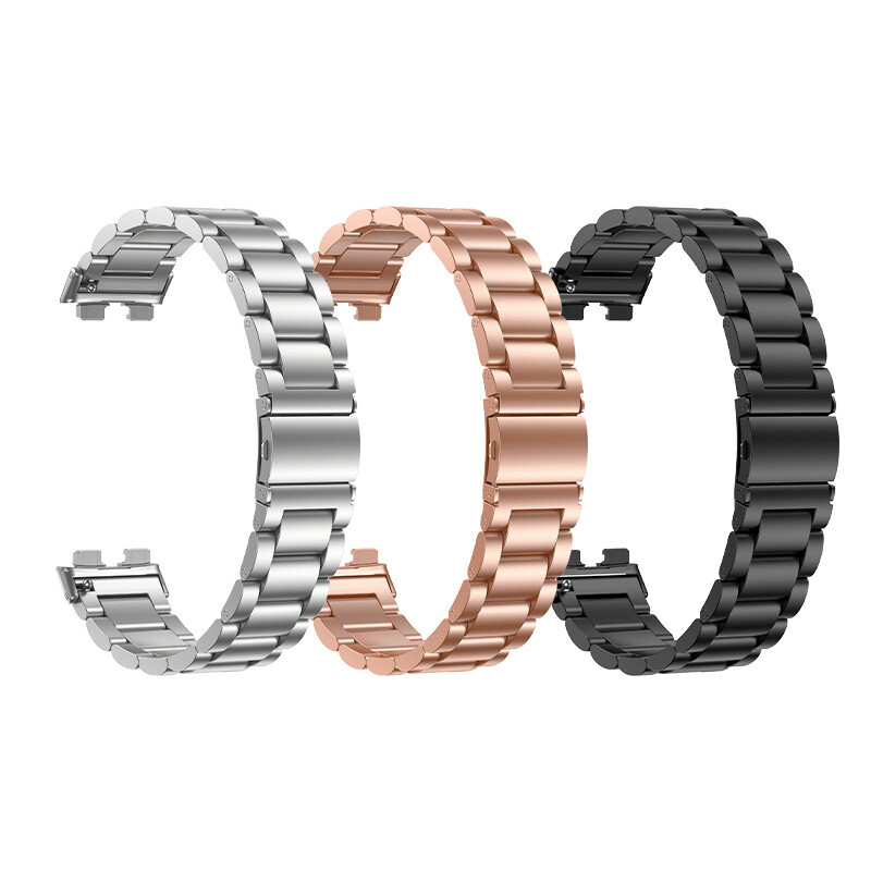 Új rozsdamentes acél szíj Huawei Band 8 női férfi fém karkötő szíjhoz Huawei Band 7 csere