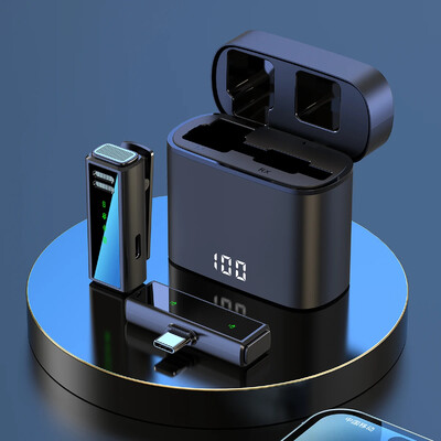 FIFAR Wireless Lavalier Lapel Μικρόφωνο Φορητή εγγραφή ήχου μείωσης θορύβου για iPhone Android με κουτί φόρτισης