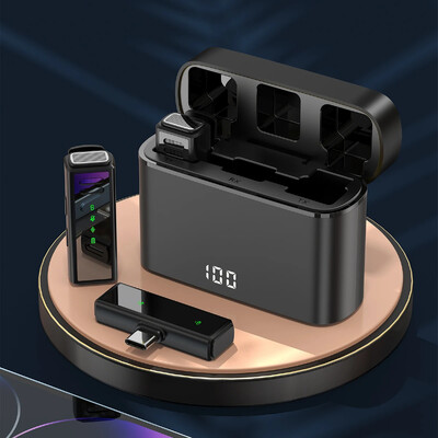 FIFAR Wireless Lavalier Lapel Μικρόφωνο Φορητή εγγραφή ήχου μείωσης θορύβου για iPhone Android με κουτί φόρτισης