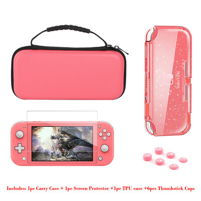 Πακέτο εξαρτημάτων Switch Lite - Soft Glitter TPU Protective Case & Screen Protector για τσάντα μεταφοράς NS Switch Lite