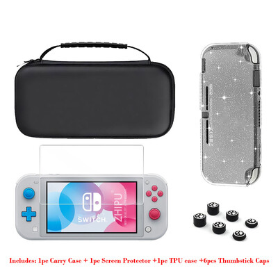 Πακέτο εξαρτημάτων Switch Lite - Soft Glitter TPU Protective Case & Screen Protector για τσάντα μεταφοράς NS Switch Lite