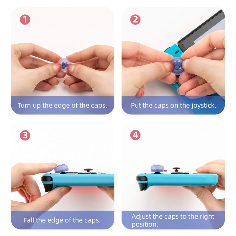 Krytky na palec GeekShare s roztomilými ovocnými motívmi kompatibilné s Nintendo Switch/Switch OLED/Lite