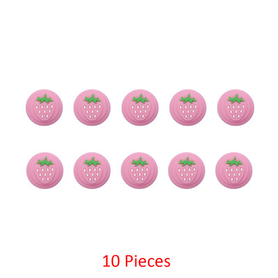 10 vnt silikoninio nykščio dėklo vairasvirtės dangtelis Braškių nykščio lazdelės rankenos dangteliai, skirti Nintendo Switch OLED Lite Joycon Joy-Con NS