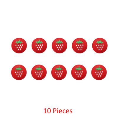 10 vnt silikoninio nykščio dėklo vairasvirtės dangtelis Braškių nykščio lazdelės rankenos dangteliai, skirti Nintendo Switch OLED Lite Joycon Joy-Con NS