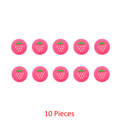 10 vnt silikoninio nykščio dėklo vairasvirtės dangtelis Braškių nykščio lazdelės rankenos dangteliai, skirti Nintendo Switch OLED Lite Joycon Joy-Con NS