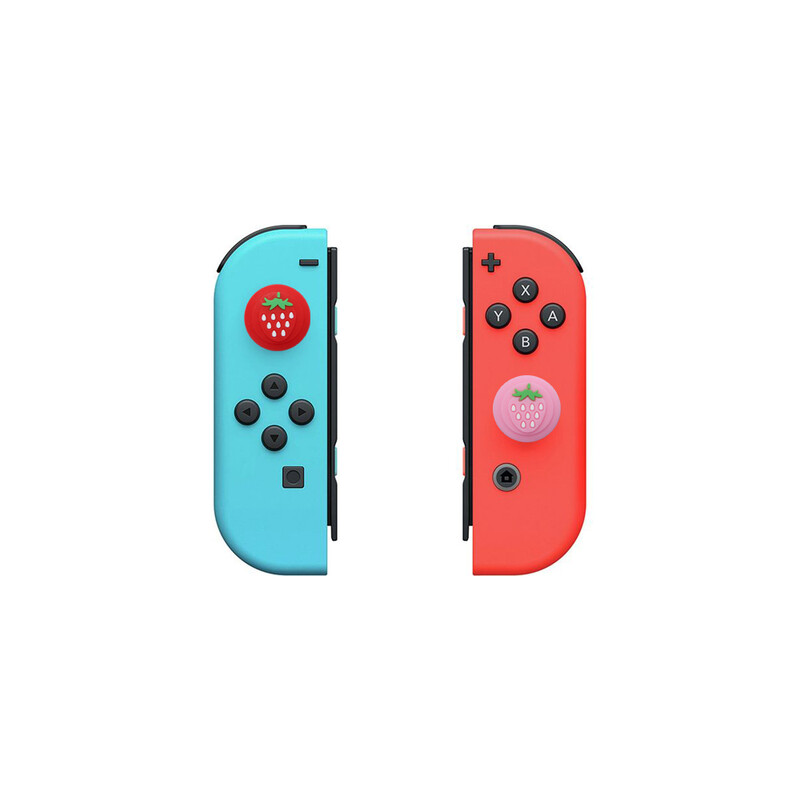 10 vnt silikoninio nykščio dėklo vairasvirtės dangtelis Braškių nykščio lazdelės rankenos dangteliai, skirti Nintendo Switch OLED Lite Joycon Joy-Con NS