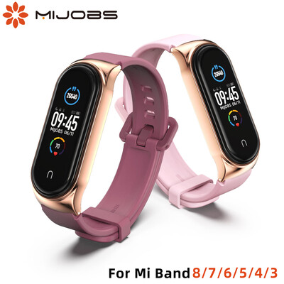 Dirželis, skirtas Xiaomi Mi Band 9 8 7 6 5 4 3 Silikono apyrankės apyrankės pakeitimas Xiaomi Band 8 MiBand 7 6 5 4 3 Riešo dirželis