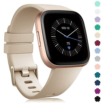 Резервна каишка за оригинален Fitbit Versa/Versa 2 Мек силиконов водоустойчив аксесоар за китка Каишка за часовник за Fitbit Versa 2