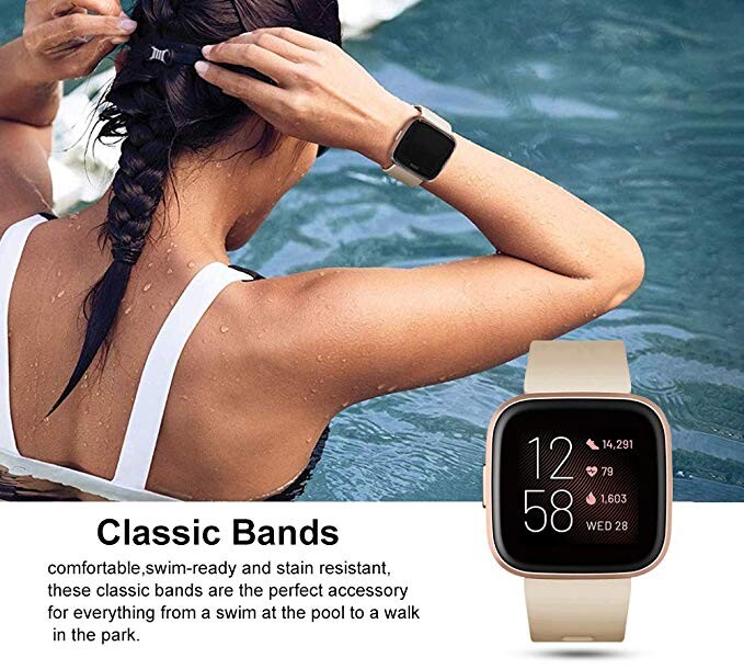 Curea de schimb pentru Fitbit Versa/Versa 2 originală din silicon moale, rezistentă la apă, accesorii pentru încheietura mâinii, curea ceas pentru Fitbit Versa 2