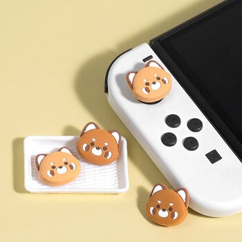 4 бр. Cute Bear Joy Con Thumb Grips Капачка за джойстик Kawaii Меки силиконови капаци Бутон за Nintendo Switch Oled Lite контролер