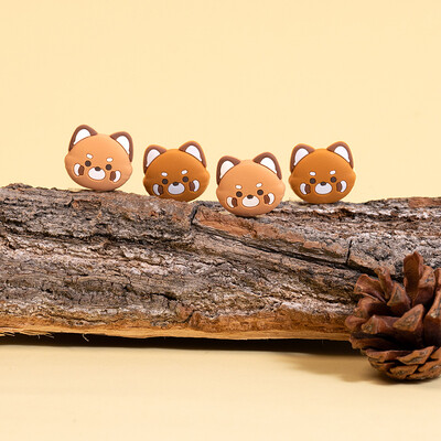 4 vnt Cute Bear Joy Con Thumb Grips vairasvirtės dangtelis Kawaii minkštas silikoninis dangtelių mygtukas skirtas Nintendo Switch Oled Lite valdikliui