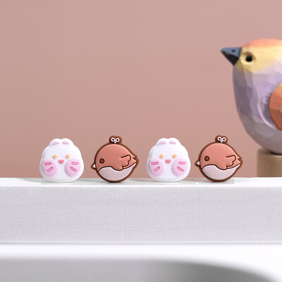 4 vnt Cute Bear Joy Con Thumb Grips vairasvirtės dangtelis Kawaii minkštas silikoninis dangtelių mygtukas skirtas Nintendo Switch Oled Lite valdikliui