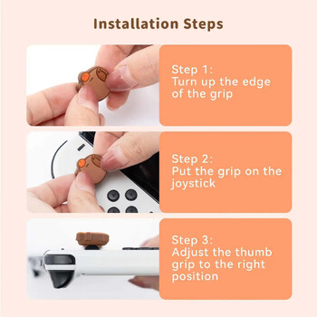 GeekShare 4PCS Adorable Water Pig Thumb Grips Συμβατά με Nintendo Switch/OLED/Lite Caps Joystick