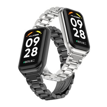 Mi Band 8 Active Strap Bracelet за Xiaomi Smart Band 8 Active Метална лента за часовник от неръждаема стомана Miband 8 Correa Mi Band 8 Active