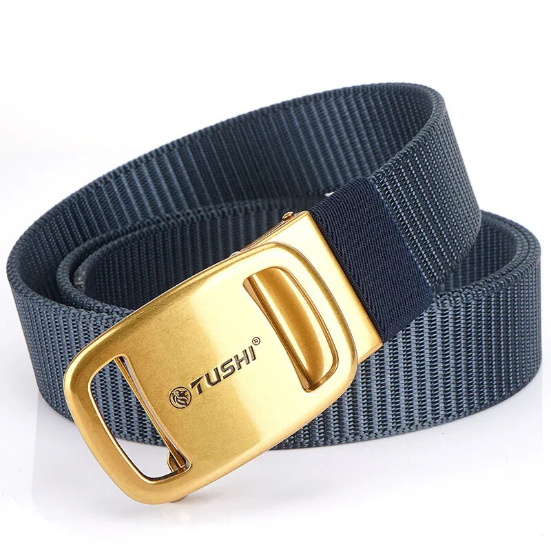 Új férfi és női öv, ifjúsági automatikus csat, üzleti alkalmi öv, erős öv, vastagított nylon öv