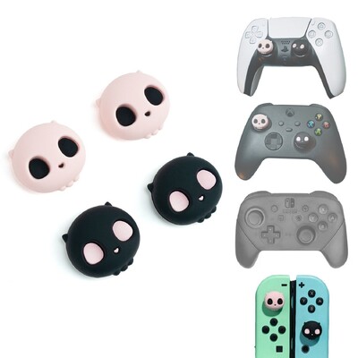 Geekshare Halloween Craniu Joycon Capace de prindere pentru degetul mare Capac joystick din silicon pentru Nintendo Switch/Switch OLED Lite PS4 PS5 Steam Deck