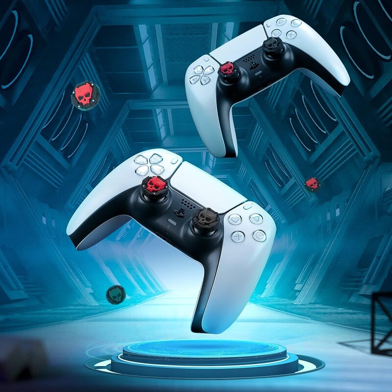 Geekshare Halloween Craniu Joycon Capace de prindere pentru degetul mare Capac joystick din silicon pentru Nintendo Switch/Switch OLED Lite PS4 PS5 Steam Deck